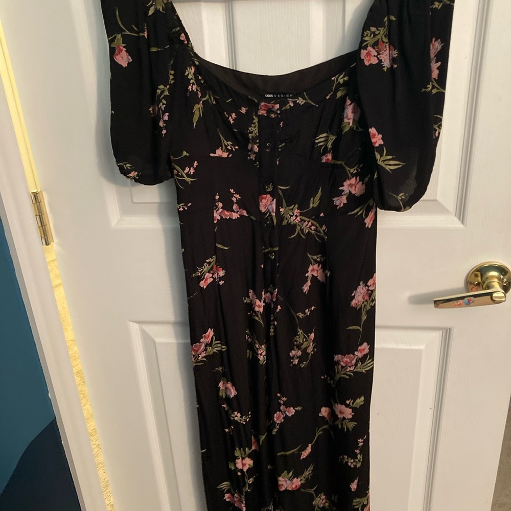 Black floral ASOS jumpsuit